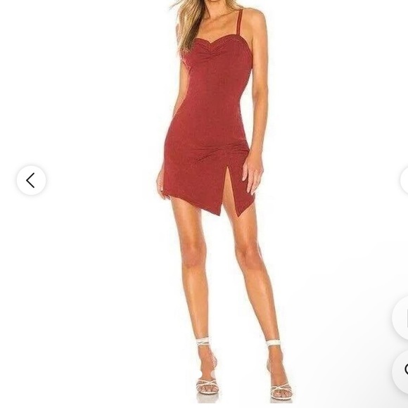 Free People Monroe Mini Dress Wine Red Color With Slit - Picture 2 of 10